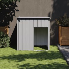 Dog House with Roof Light Gray 43.3"x40.6"x42.9" Galvanized Steel