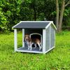 Large Outdoor Wooden Dog House;  Waterproof Dog Cage;  Windproof and Warm Dog Kennel with Porch Deck