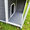 Large Outdoor Wooden Dog House;  Waterproof Dog Cage;  Windproof and Warm Dog Kennel with Porch Deck