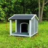 Large Outdoor Wooden Dog House;  Waterproof Dog Cage;  Windproof and Warm Dog Kennel with Porch Deck