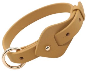 Pet Life 'Ever-Craft' Boutique Series Adjustable Designer Leather Dog Collar (Color: Apricot, size: medium)