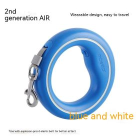 Cute Dog Automatic Retractable Dog Hand Holding Rope Dog Leash (Option: Bluewhite)