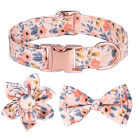 Detachable Hexapetalous Flowers Dog Collar (Option: Orange-M)