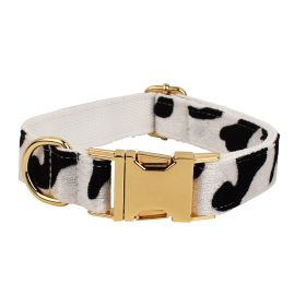 New Cows On White Background Dog Collar Bow Dog Back Suit (Option: Dog Collar-M)