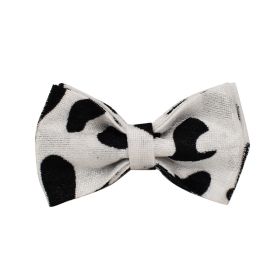 New Cows On White Background Dog Collar Bow Dog Back Suit (Option: Bowknot-S)