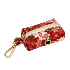 Japanese Floral Dog Collar Alloy Buckle Hand Holding Rope Pet Collar (Option: Dog Poop Bag-XL)