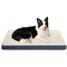 Dog Cage Mat Removable And Washable Sponge Kennel Pet Pad (Option: Blue And White-XL 112x81x75CM)